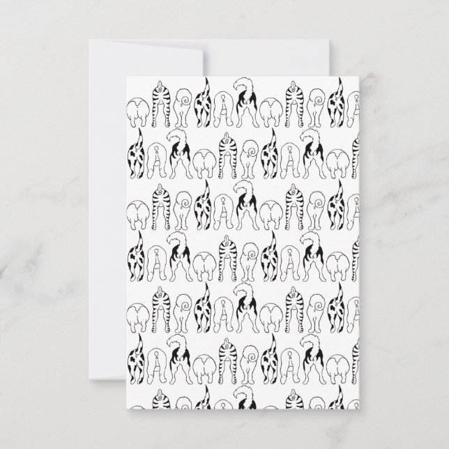 Cartão De Agradecimento Padrão de Bumbuns de cães (Frente)