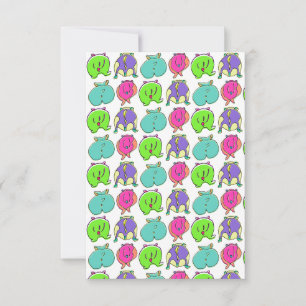 Cartão De Agradecimento Padrão de Bumbuns de Hamster Coloridos