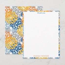 Cartão De Agradecimento Padrão de cores brilhantes da Abstrato Floral de V