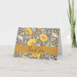 Cartão De Agradecimento Padrão de Flor de Ilustração de Arte Popular