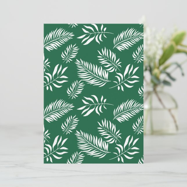 Cartão De Agradecimento Padrão de Folhas 12 (Em pé/Frente)