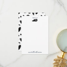 Padrão de Folhas de Verão Tropicais Pretas e Branc