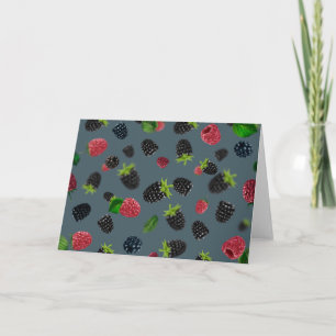 Cartão De Agradecimento Padrão de framboesa 2