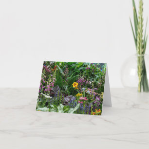 Cartão De Agradecimento Padrão de Fundo de Flores Vibrantes de Jardim de V