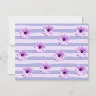 Cartão De Agradecimento Padrão de listras de Pastel com a Daisies