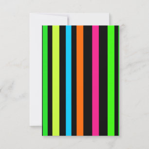 Cartão De Agradecimento Padrão de Listras Neon