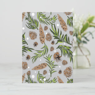 Cartão De Agradecimento Padrão de Natal, Pine Snow 10