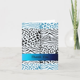 Cartão De Agradecimento Padrão De Peles Animais Selvagens Obrigado