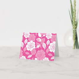CARTÃO DE AGRADECIMENTO PADRÃO DE ROSA (ROSA)