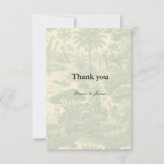 Cartão De Agradecimento Padrão de Toalete da Selva Design Cênico Tropical