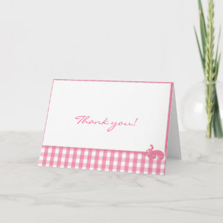 Cartão De Agradecimento Padrão de Verificação de Gingham Rosa