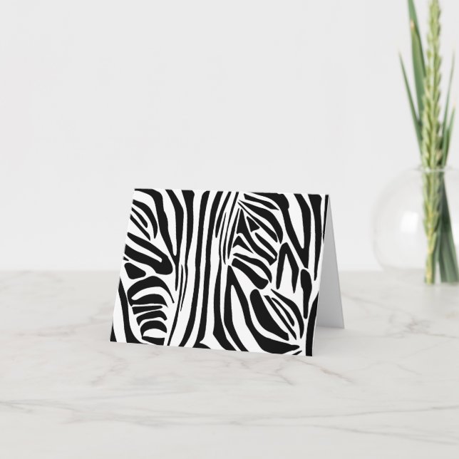 Cartão De Agradecimento Padrão de zebra (Frente)