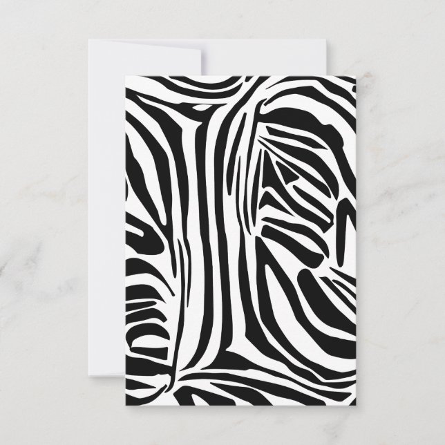 Cartão De Agradecimento Padrão de zebra (Frente)