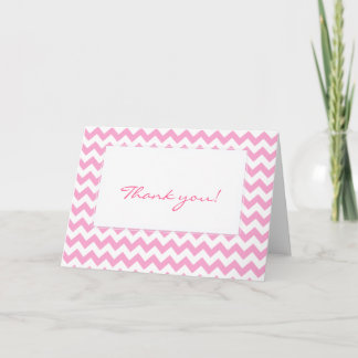 Cartão De Agradecimento Padrão de Zigzag Chevron Rosa