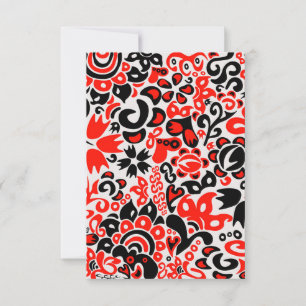 Cartão De Agradecimento padrão floral abstrato de arte folclórica étnica u