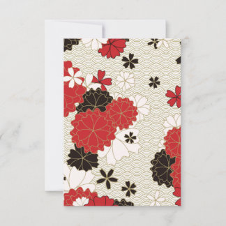 Cartão De Agradecimento Padrão Floral Sakura Vintage Japonês