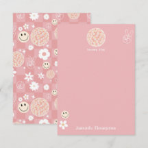 Padrão Hippie Retro Cor-de-Rosa Verificado