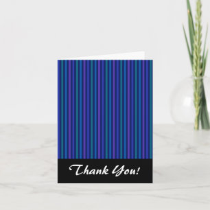 Cartão De Agradecimento Padrão Listrado Vertical Azul Verde Roxo