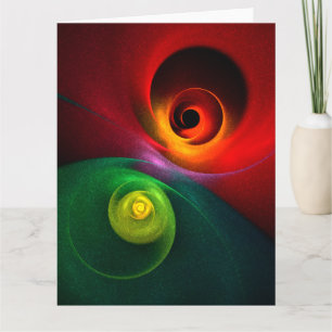 Cartão De Agradecimento Padrão Moderno de Abstrato de Arte Yin Yang Verde 