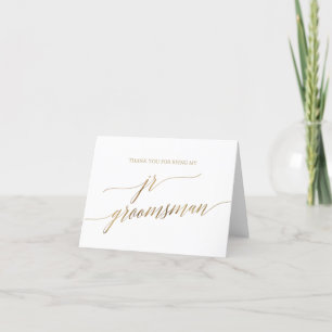 Cartão De Agradecimento Padrinho de casamento Elegante Dourado Calliografi