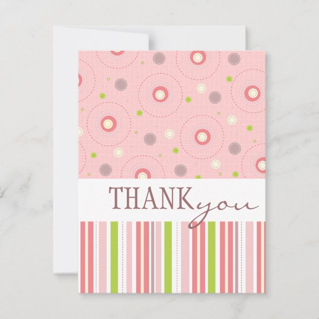 Cartão De Agradecimento Padrões do Chá de fraldas da garota gêmea divertid (Frente)