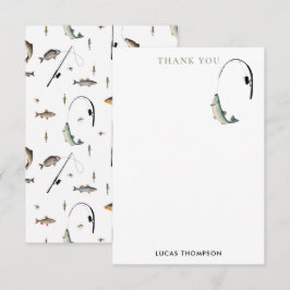 Cartão De Agradecimento Padrões do Tema Peixe de Arco e Enguia
