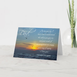 Cartão De Agradecimento Pai Aniversário Obrigado Sunset e Ocean Card