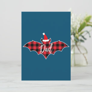 Cartão De Agradecimento Pai Bat Christmas Papa Pajama Red Xadrez Buffalo