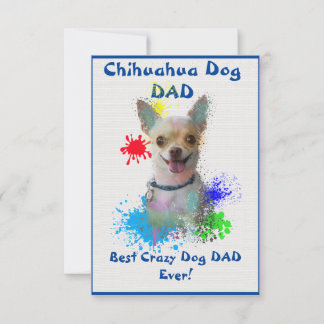 Cartão De Agradecimento Pai Chihuahua personalizado Melhor Pai de Cachorro