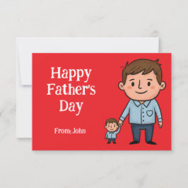 Cartão De Agradecimento Pai de Cartoons de Dia de os pais Feliz e Filho Ve