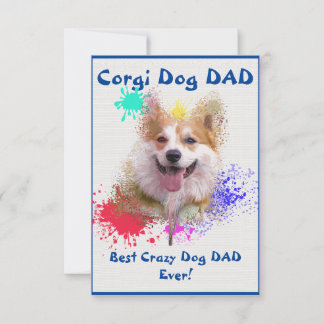 Cartão De Agradecimento Pai de Corgi personalizado Melhor Pai de Cachorro