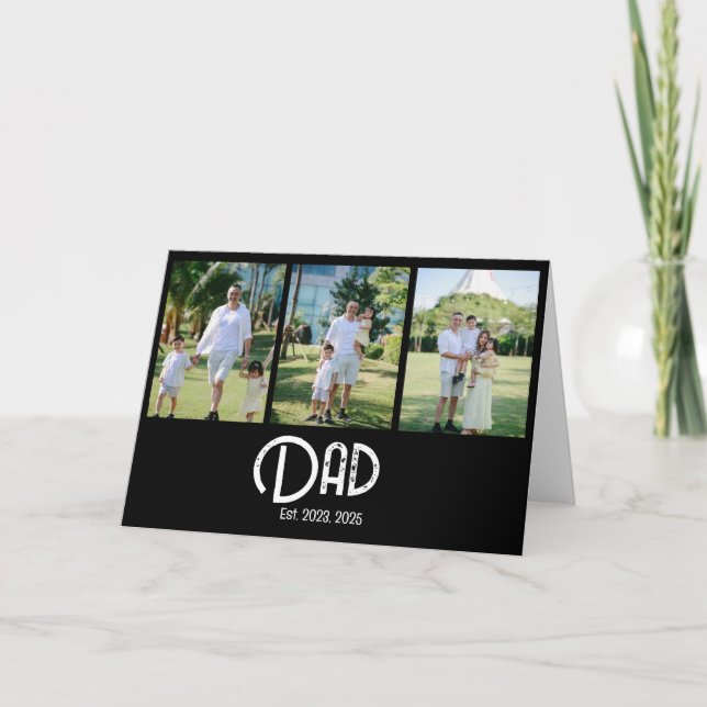 Cartão De Agradecimento Pai Estabeleceu Grunge Texto 3 Foto (Frente)