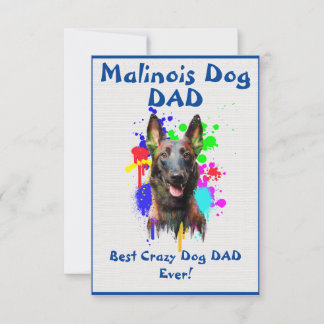 Cartão De Agradecimento Pai Malinois Melhor Pai Cachorro Louco