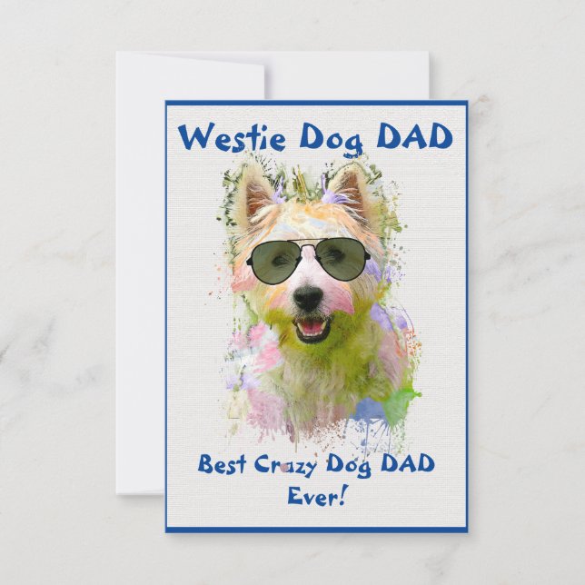 Cartão De Agradecimento Pai Westin Personalizado Melhor Pai Cachorro Louco (Frente)