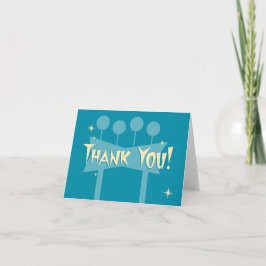 Cartão De Agradecimento Painel de Introdução Azul Obrigado Notecard: Sinal