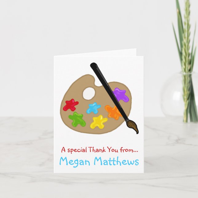 Cartão De Agradecimento Paint Pallette  Thank You Note Cards (Frente)