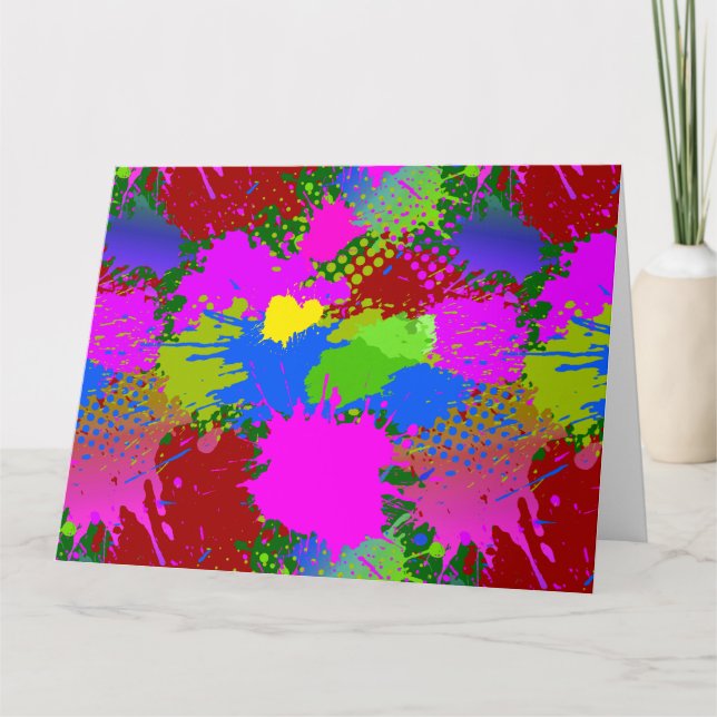 Cartão De Agradecimento Paint Splash Patterno 3 (Frente)