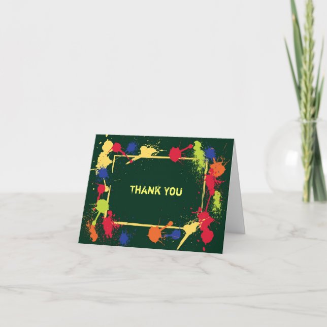 Cartão De Agradecimento Paintball Thank You Card (Frente)