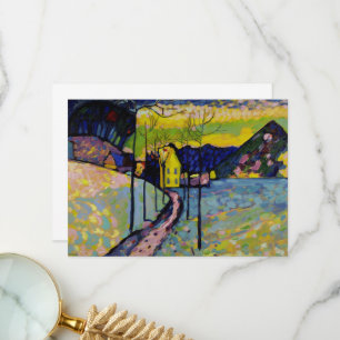 Cartão De Agradecimento Paisagem de inverno por Wassily Kandinsky