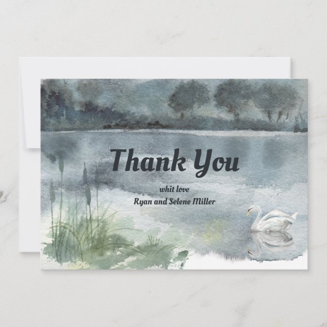 Cartão De Agradecimento Paisagem laca com ciseiros (Frente)