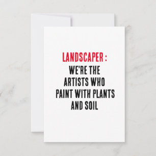 Cartão De Agradecimento Paisagismo Somos os artistas que pintam com planta