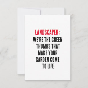 Cartão De Agradecimento Paisagismo Somos os polegares verdes que fazem o s
