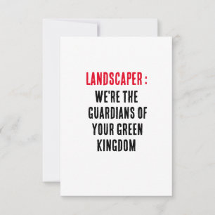 Cartão De Agradecimento Paisagista Somos os guardiões do seu rei verde