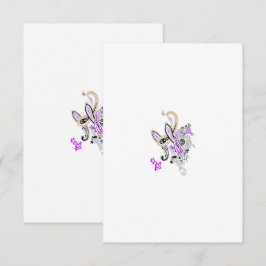 Cartão De Agradecimento Paisley Floral Motif – Boho White Purple Orange 