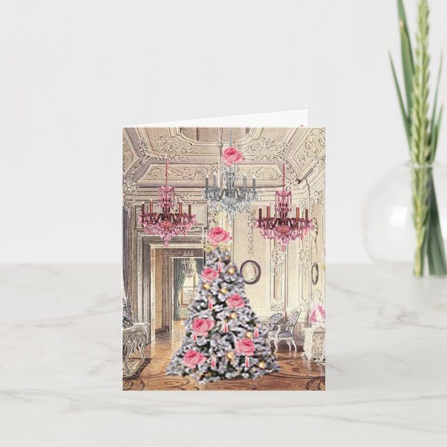 Cartão De Agradecimento Palácio de Versalhes no Natal da França (Frente)