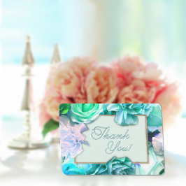 Cartão De Agradecimento Pale Teal Rose Thank You Card
