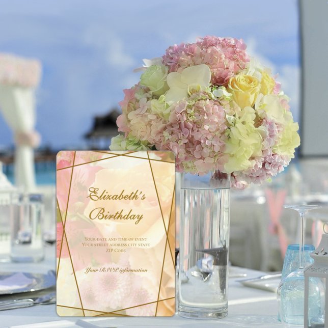 Cartão De Agradecimento Pale Yellow Rose Birthday Invitation Card (Criador carregado)