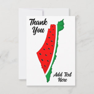 Cartão De Agradecimento Palestina - Mapa Watermelon - Símbolo da liberdade