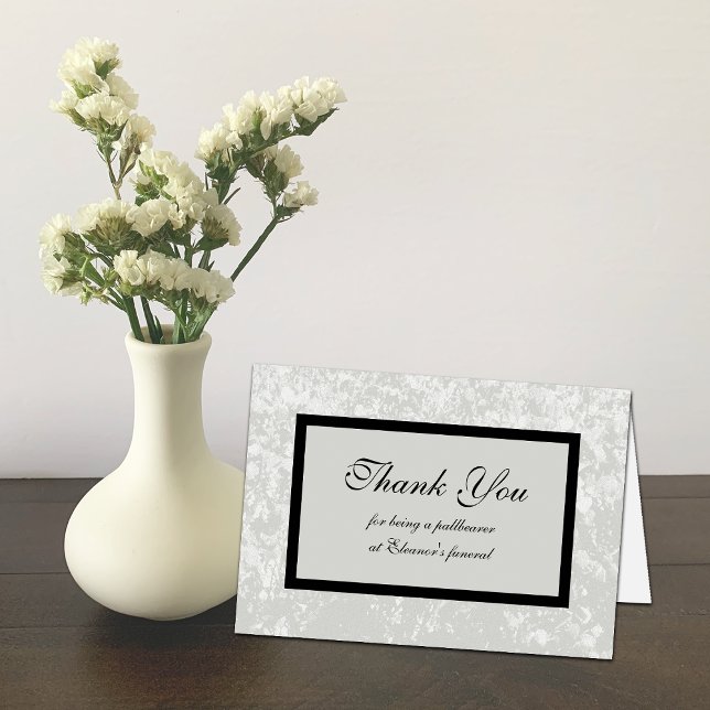 Cartão De Agradecimento Pallbearer Thank You Card in Classic Grey (Criador carregado)