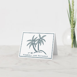 Cartão De Agradecimento Palmeiras Tropicais Gêmeas Azuis Personalizadas